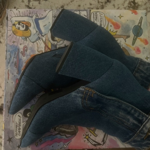 Jeffrey Campbell denim bootie. Worn one time, in box. - Picture 7 of 7